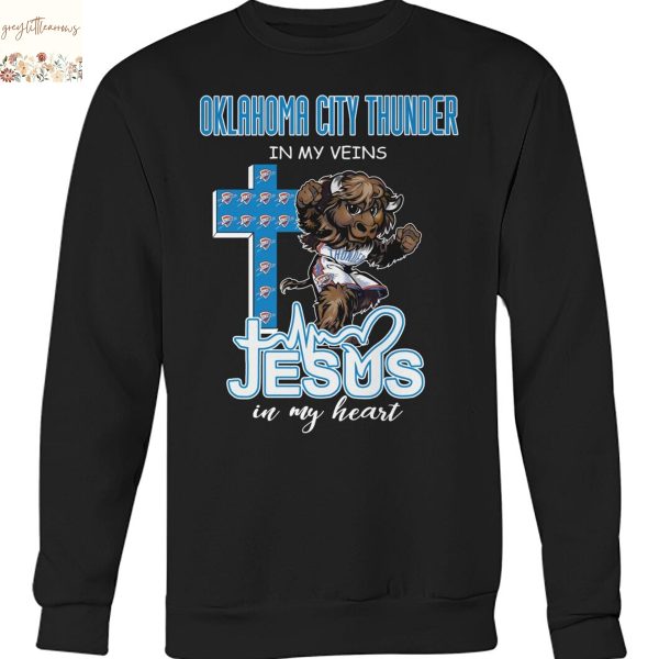 Oklahoma City Thunder In My Veins Jesus In My Heart Unisex T-Shirt