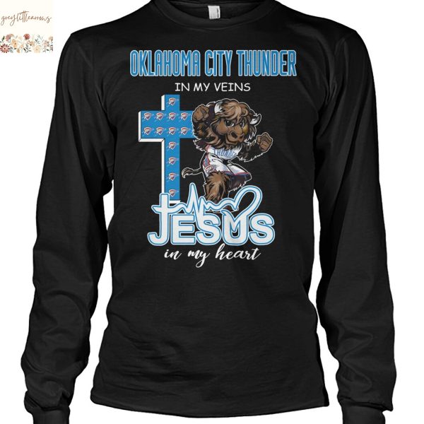 Oklahoma City Thunder In My Veins Jesus In My Heart Unisex T-Shirt