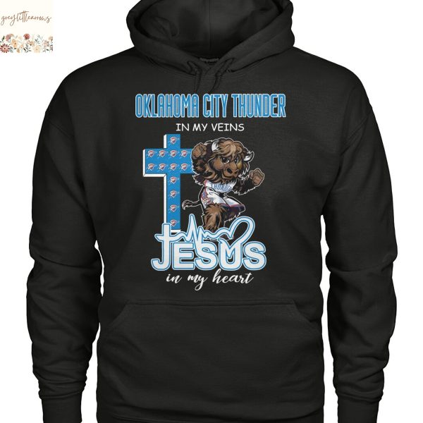 Oklahoma City Thunder In My Veins Jesus In My Heart Unisex T-Shirt