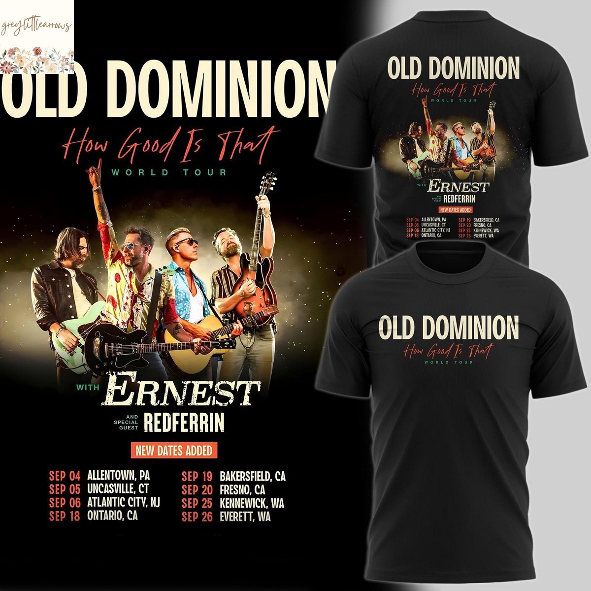 Old Dominion 2025 How Good Is That World Tour 3D T-Shirt Old Dominion 2025 How Good Is That World Tour 3D T-Shirt