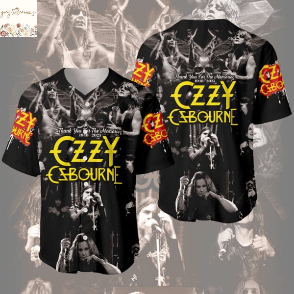 Ozzy Osbourne 1948-2025 Thank You For The Memories Baseball Jersey