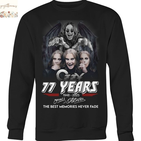 Ozzy Osbourne 77 Years 1948-2025 Signature The Best Memories Never Fade Unisex T-Shirt