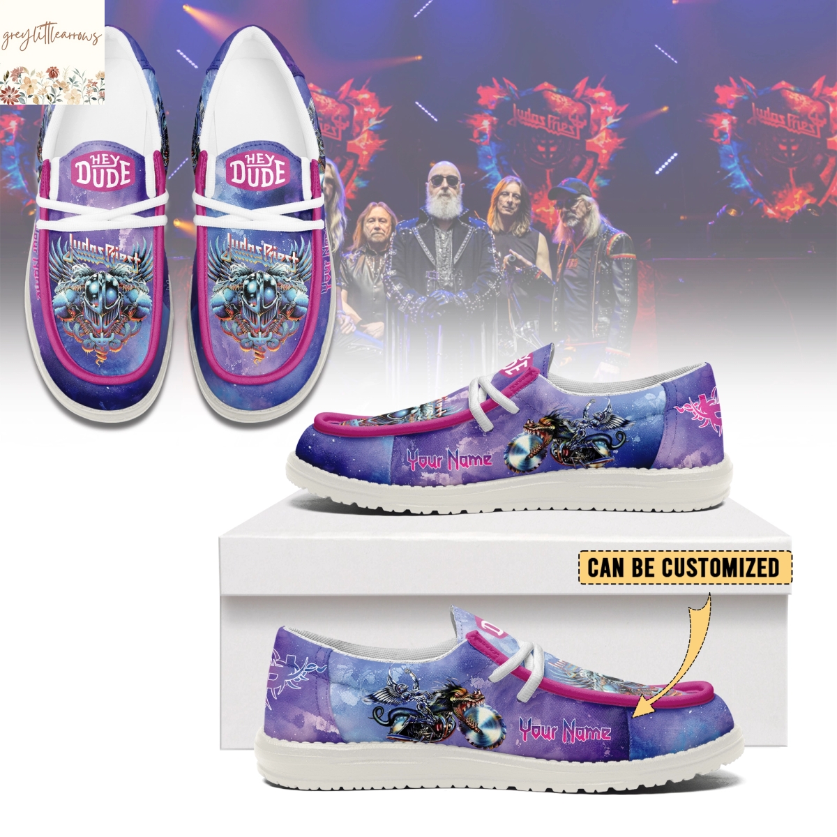 Personalized Judas Priest Hey Dude Shoes Personalized Judas Priest Hey Dude Shoes