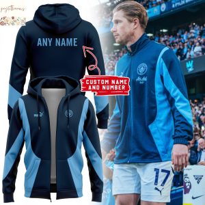 Personalized Kevin De Bruyne Manchester City Zip Hoodie