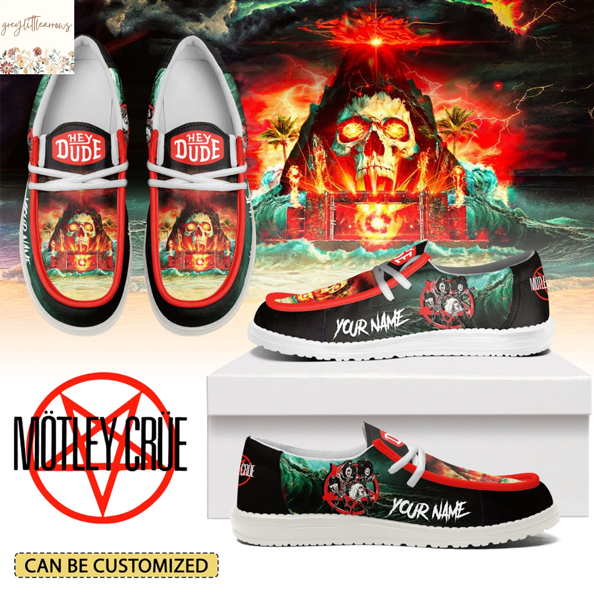 Personalized Motley Crue Hey Dude Shoes Personalized Motley Crue Hey Dude Shoes