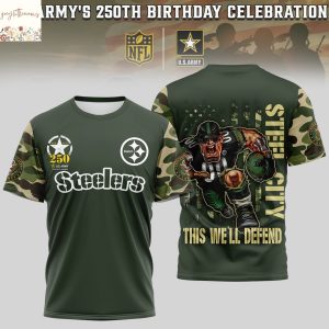 Pittsburgh Steelers US Army 250th Birthday Celebration 3D T-Shirt