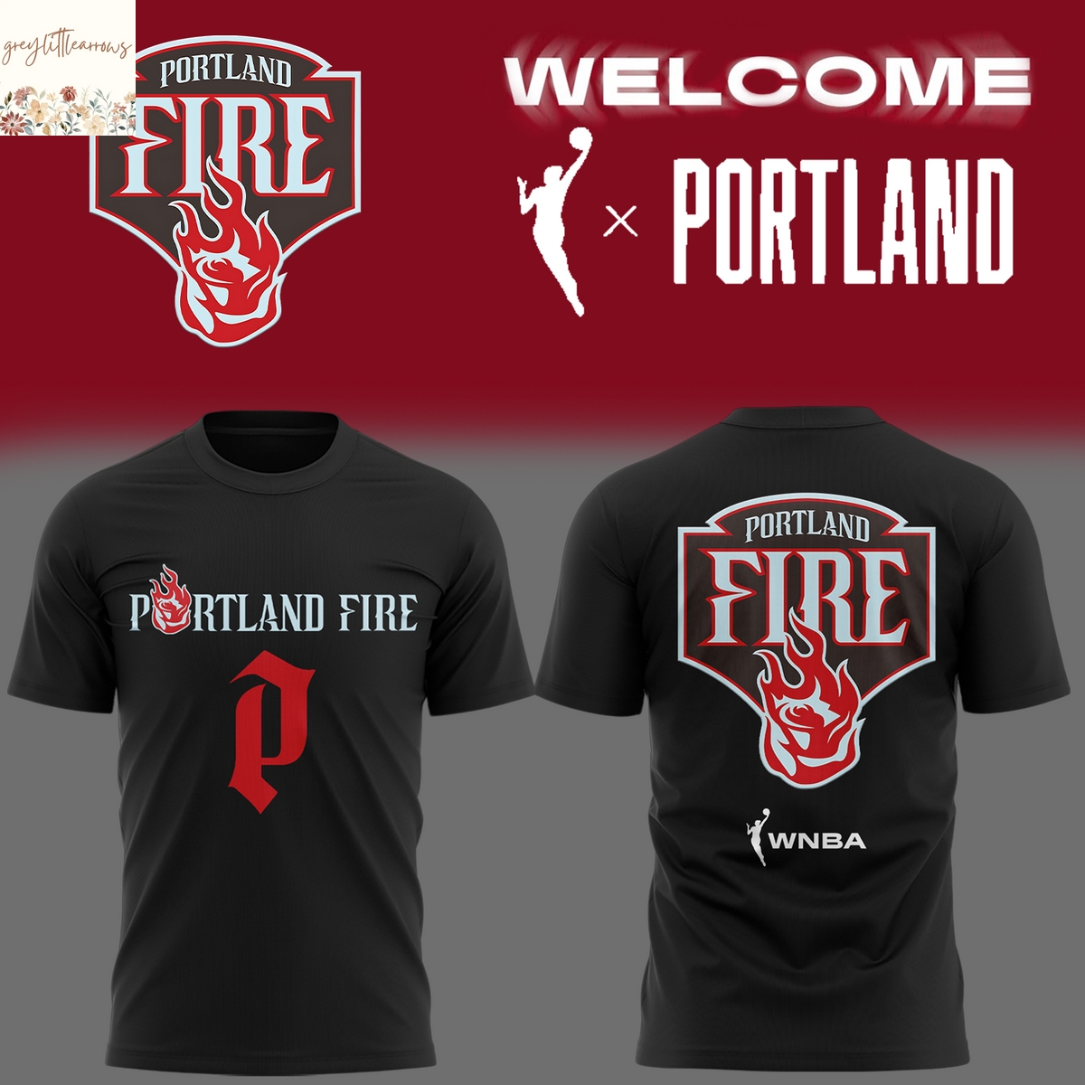 Portland Fire WNBA Welcome 3D T-Shirt Portland Fire WNBA Welcome 3D T-Shirt