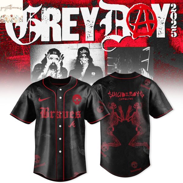 Suicideboys GreyDay Tour x Atlanta Braves Baseball Jersey