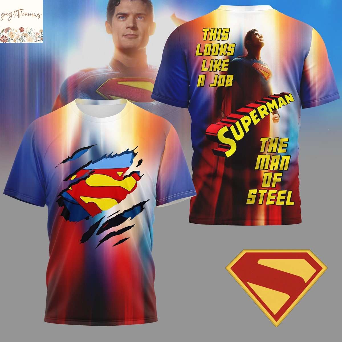 Superman This Looks Like A Job The Man Of Steel 3D T-Shirt Superman This Looks Like A Job The Man Of Steel 3D T-Shirt