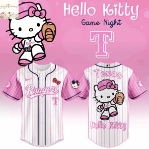 Texas Rangers x Hello Kitty Pink Baseball Jersey