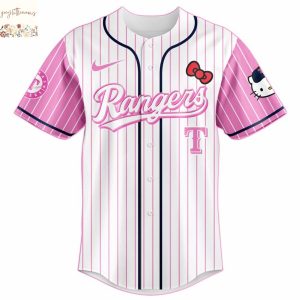 Texas Rangers x Hello Kitty Pink Baseball Jersey