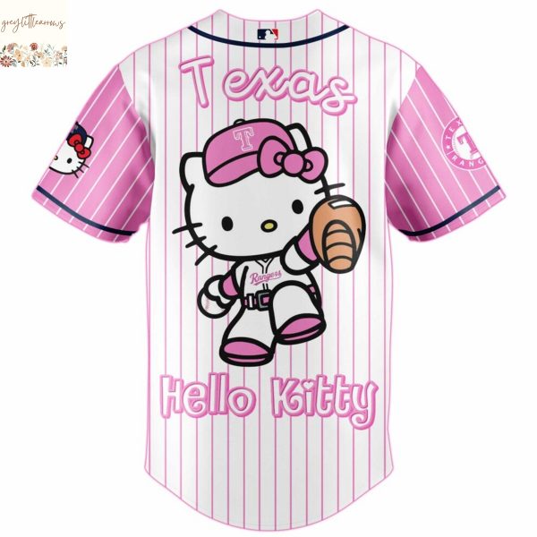 Texas Rangers x Hello Kitty Pink Baseball Jersey