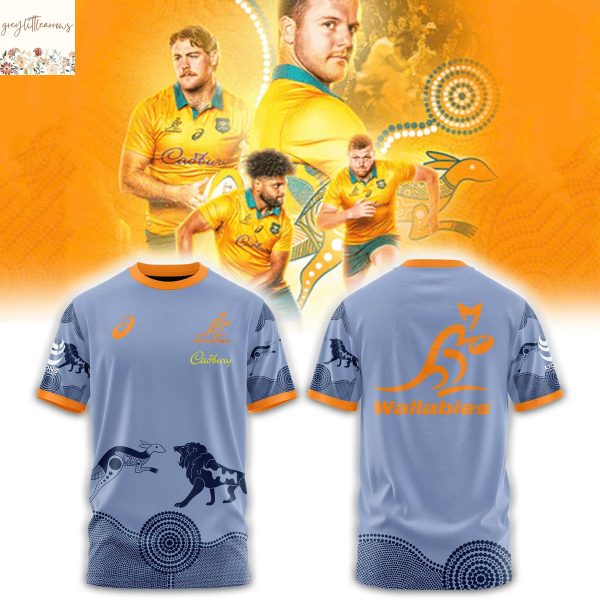 Wallabies Rugby Lions Tour 2025 3D T-Shirt – Blue