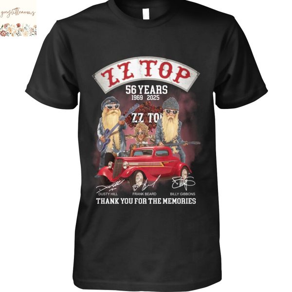 ZZ Top 56 Years 1969-2025 Signature Thank You For The Memories Unisex T-Shirt