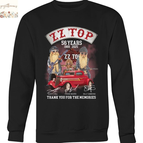 ZZ Top 56 Years 1969-2025 Signature Thank You For The Memories Unisex T-Shirt