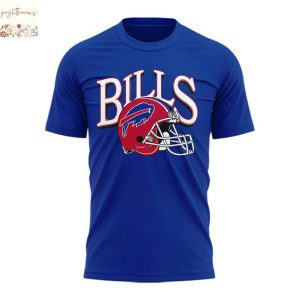 2025 Buffalo Bills Red Helmets Back 3D T-Shirt