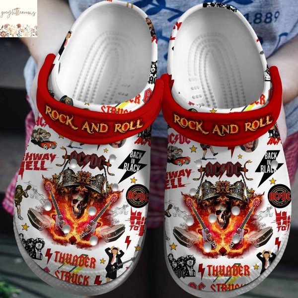 AC DC Rock And Roll Thunder Struck Crocs