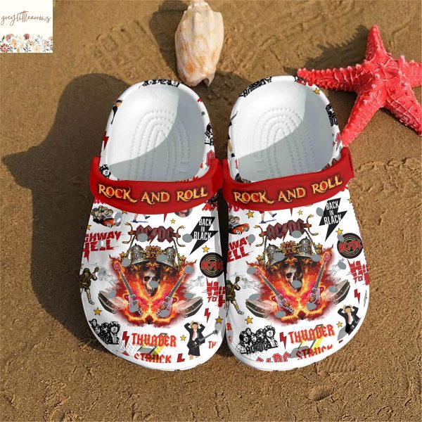 AC DC Rock And Roll Thunder Struck Crocs