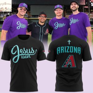 Arizona Diamondbacks Jesus Won 3D T-Shirt – Black