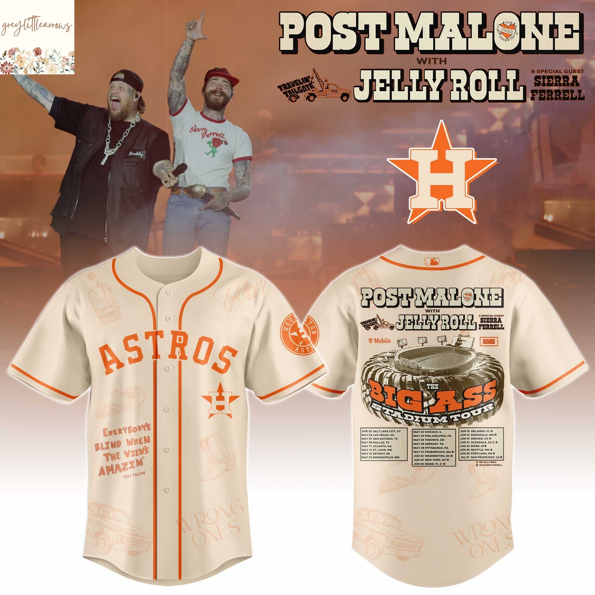 Astros x Post Malone Everybody Blind When The View Amzin Baseball Jersey Astros x Post Malone Everybody Blind When The View Amzin Baseball Jersey