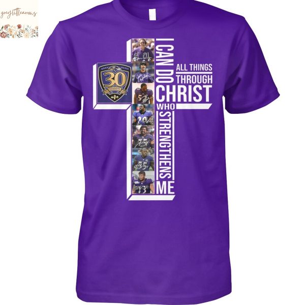 Baltimore Ravens 30 Seasons Signature Unisex T-Shirt