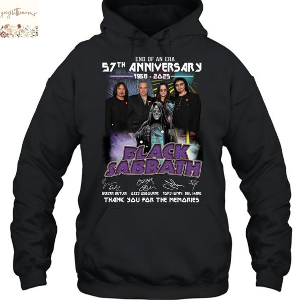 Black Sabbath End Of An Era 57th Anniversary 1968-2025 Signature Thank You For The Memories Unisex T-Shirt