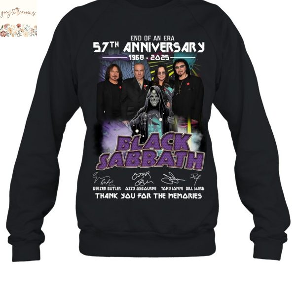 Black Sabbath End Of An Era 57th Anniversary 1968-2025 Signature Thank You For The Memories Unisex T-Shirt