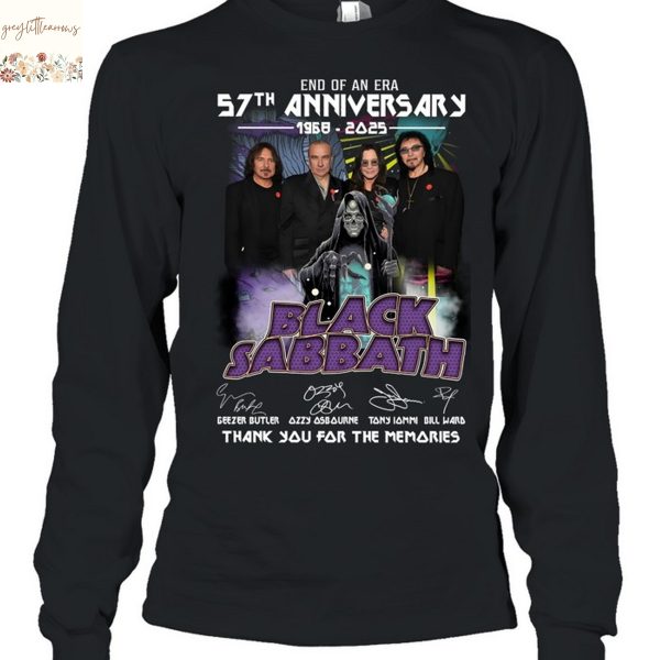 Black Sabbath End Of An Era 57th Anniversary 1968-2025 Signature Thank You For The Memories Unisex T-Shirt