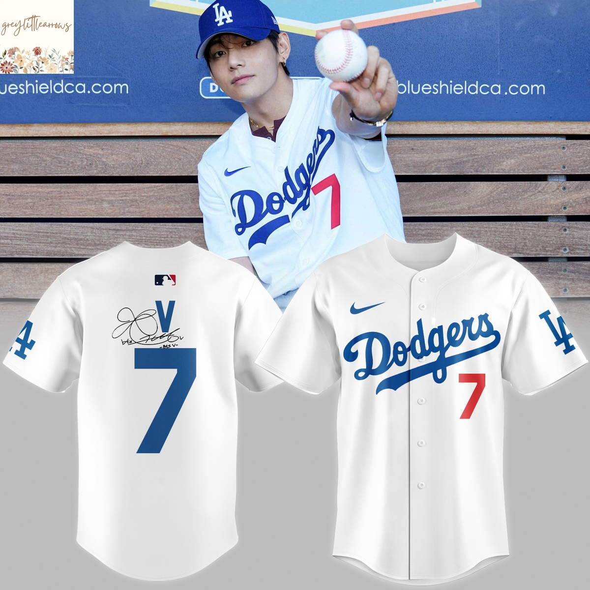 BTS V x Los Angeles Dodgers Signature Jersey BTS V x Los Angeles Dodgers Signature Jersey