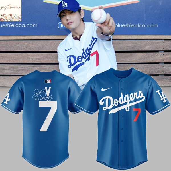 BTS V x Los Angeles Dodgers Signature Jersey – Blue
