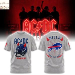 Buffalo Bills Football Helmet PWR UP US Tour 2025 Grey 3D T-Shirt
