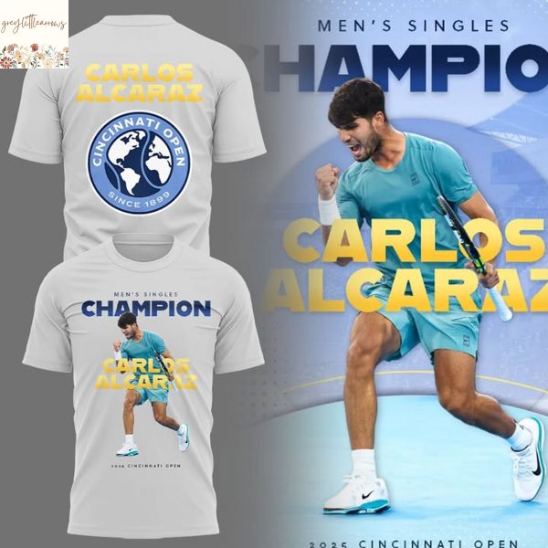 Carlos Alcaraz Champion Cincinnati Open 3D T-Shirt