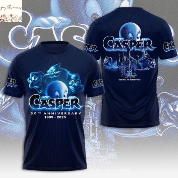 Casper The Friendly Ghost 30th Anniversary 1995-2025 3D T-Shirt