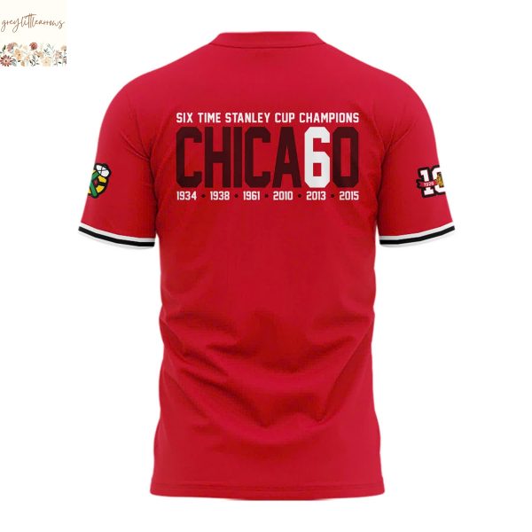 Chicago Blackhawks 100th Anniversary Six Time Stanley Champions 3D T-Shirt