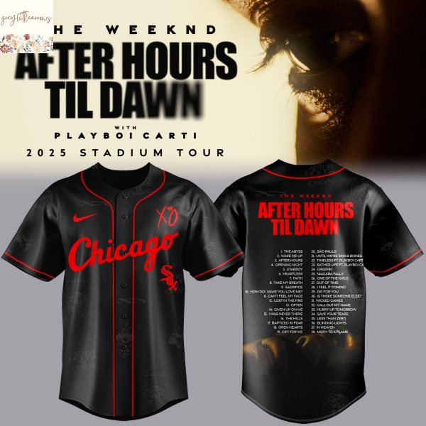 Chicago Cubs x The Weeknd After Hours Til Dawn 2025 Baseball Jersey