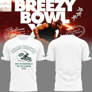 Chris Brown Breezy Bowl XX Tour 2025 New York Jets 3D T-Shirt