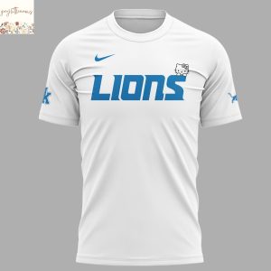 Detroit Lions Cat 2025 White 3D T-Shirt