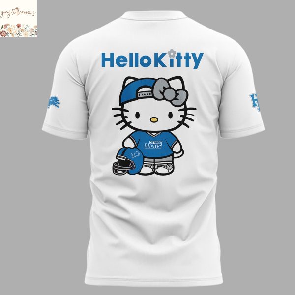 Detroit Lions Cat 2025 White 3D T-Shirt