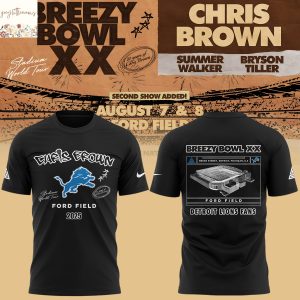 Detroit Lions x Chris Brown Breezy Bowl XX Tour 2025 3D T-Shirt