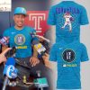 Detroit Lions Football Helmet PWR UP US Tour 2025 3D T-Shirt – Grey
