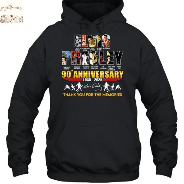 Elvis Presley 90th Anniversary 1935-2025 Signature Thank You For The Memories Unisex T-Shirt