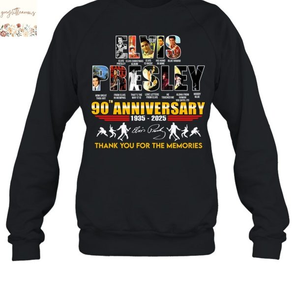Elvis Presley 90th Anniversary 1935-2025 Signature Thank You For The Memories Unisex T-Shirt