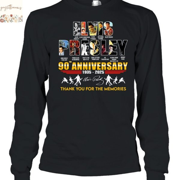 Elvis Presley 90th Anniversary 1935-2025 Signature Thank You For The Memories Unisex T-Shirt