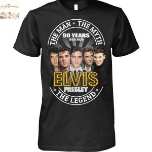 Elvis Presley The Man – The Myth – The Legend 90 Years 1935-2025 Signature Unisex T-Shirt