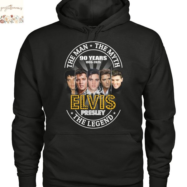 Elvis Presley The Man – The Myth – The Legend 90 Years 1935-2025 Signature Unisex T-Shirt