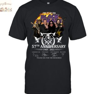 End Of An Era Black Sabbath 57th Anniversary 1968-2025 Signature Thank You For The Memories Unisex T-Shirt
