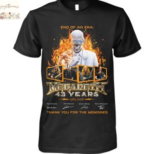 End Of An Era Megadeth 43 Years Signature Thank You For The Memories Unisex T-Shirt