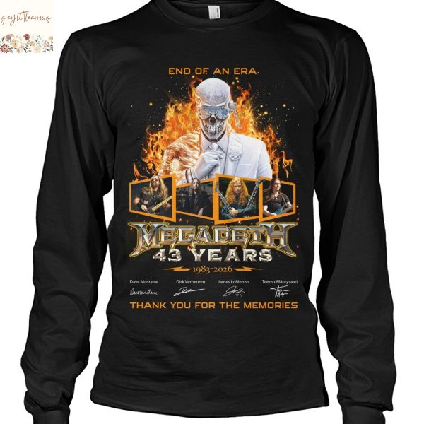 End Of An Era Megadeth 43 Years Signature Thank You For The Memories Unisex T-Shirt