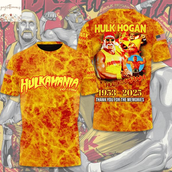 Hulk Hogan RIP 1953 2025 Thank You For The Memories 3D T-Shirt