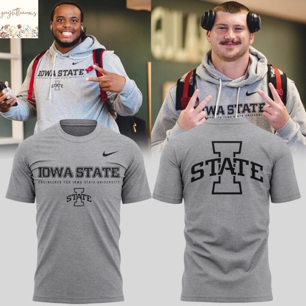 Iowa State Cyclones Football 2025 3D T-Shirt – Grey